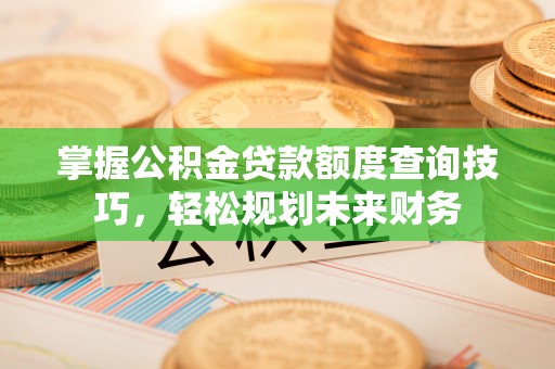 平房掌握公积金贷款额度查询技巧，轻松规划未来财务