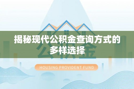 平房揭秘现代公积金查询方式的多样选择