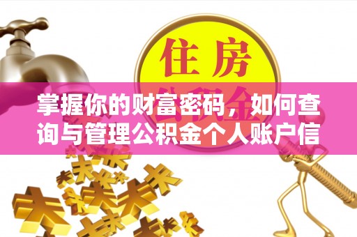 平房掌握你的财富密码，如何查询与管理公积金个人账户信息