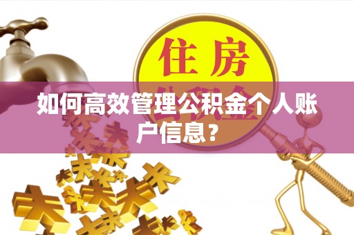 平房如何高效管理公积金个人账户信息？